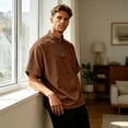 thumbnail image 5 of Golf Shirts for Men Quarter Zipper Relaxed Fit Drop Shoulder Summer Tee Classic Breathable Comfy Solid Workout Casual Tops, 5 of 7