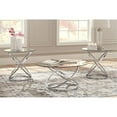 thumbnail image 4 of Pemberly Row 3 Piece Glass Top Coffee Table Set in Chrome, 4 of 6