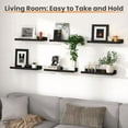 thumbnail image 6 of Floating Shelves for Wall, Wall Shelves for Decor Storage Set of 6, Wall Mounted Wood Shelf for Bedroom, Living Room, Bathroom, Kitchen, Picture Ledge Shelf, Black, 6 of 8