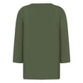thumbnail image 6 of 3/4 Length Sleeve Womens Tops Spring Summer V Neck Plain Casual Blouse Office Work Shirts Solid Basic Tee Tops, 6 of 6