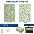 thumbnail image 4 of Garvee 10'x14' Outdoor Rug Waterproof Floral Camping Carpet, Reversible Plastic Straw Rug Outdoor Rug for Patio RV Balcony Backyard, Green, 4 of 6