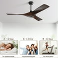 thumbnail image 5 of Sofucor 52" Downrod ABS Ceiling Fans with Remote,Reverse Airflow,6 Wind Speed,Sloped Ceiling Applicable, 5 of 10