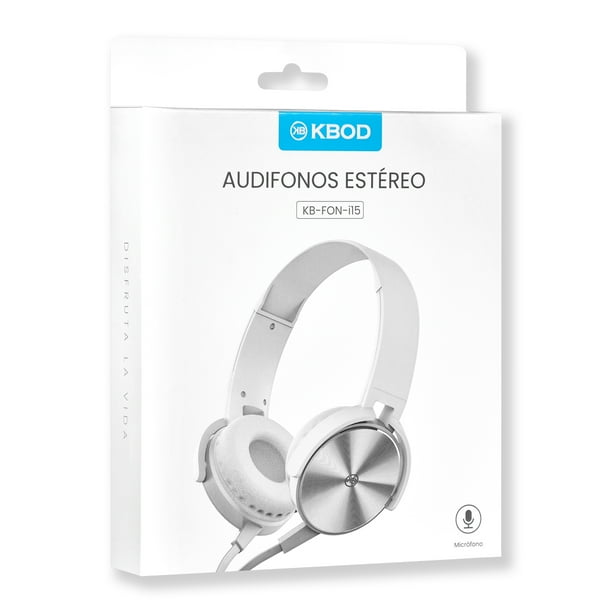 Audífonos KBOD FON i15 40MM Con Cable Blanco Bodega Aurrera en línea