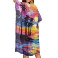 thumbnail image 4 of HELLHERO Tropical Sunset View Bathing Suit Cover Up Polyester Lightweight Free Size Summer Swimsuit Beach Cover Ups for Women, 4 of 6
