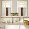 thumbnail image 4 of Kitchen Curtains Set, Black Striped Geometric Kitchen Curtains and Valances Set, Modern Boho Brown Rustic Rod Pocket Tier Curtains 36 Inch Length for Cafe/Bedroom Windows, 4 of 6