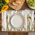 thumbnail image 4 of Green Pink Weeping Eucalyptus Placemats Set of 4, Spring Summer Farmhouse Leaves Placemats for Dining Table, Place Mats for Kitchen Tabletop, Waterproof Wipeable Dining Table Mats Set, 4 of 9