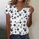 thumbnail image 3 of Camisetas Casuales de las Mujeres Moda Cómoda Impresa de Manga Corta con Cuello en V Top para el Uso Diario Casual, 3 of 5