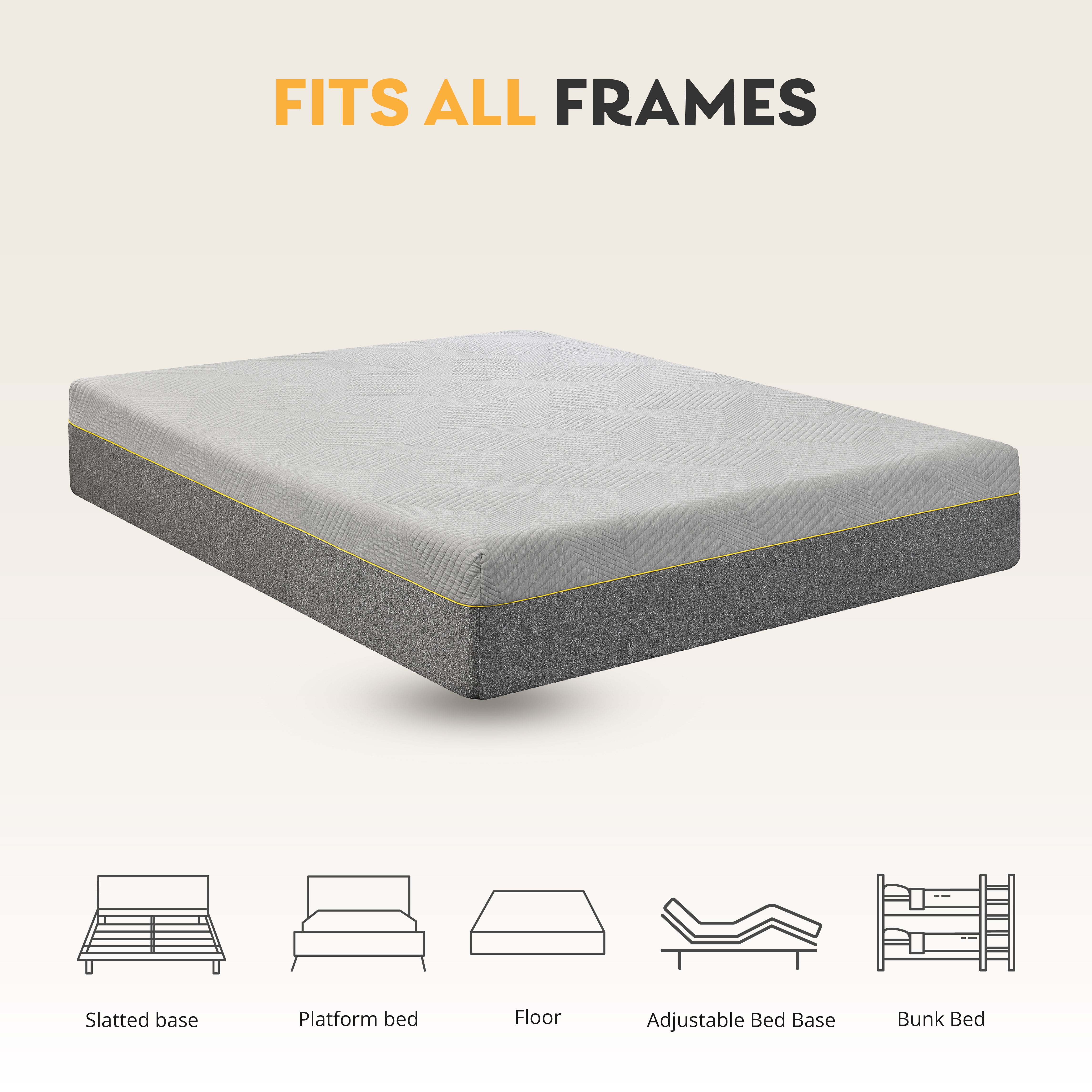 MLILY Ego Gray 12 inch Twin XL Size Mattress, Gel Memory Foam Mattress in a Box