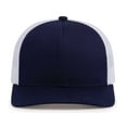 thumbnail image 2 of Pacific Headwear 104C Trucker Snapback Cap-True Navy/White/True Navy-One Size, 2 of 8