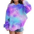 thumbnail image 3 of Mercatoo Oversized Gradient Color Hoodies for Girls Long Sleeve Cotton Pullover Hoodie Sweatshirts Trendy Cute Teen Kids Clothes, 3 of 7
