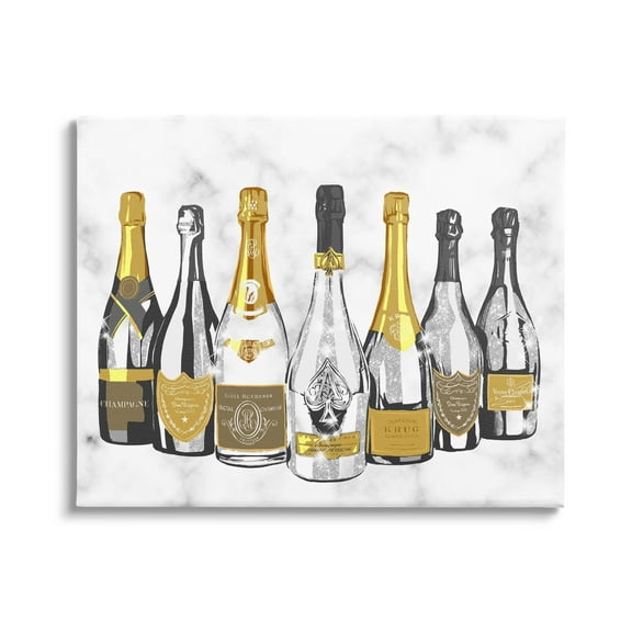 Stupell Industries Radiant Glam Twinkle Champagne Bottles Graphic Art Gallery Wrapped Canvas Print Wall Art, Design by Ziwei Li