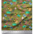 thumbnail image 1 of Soimoi Rayon Fabric Camera,Hat & Briefcase Travel Print Fabric by Yard 42 Inch Wide, 1 of 3
