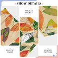 thumbnail image 6 of FORMRS Boys Pajama Pants with Pockets Size 6-8Y Kids Lounge Sleep Bottoms, Green Retro Autumn Leaves, 6 of 8