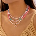 thumbnail image 3 of NICKSUN Boho Beach Vacation Multi-Layer Beaded Stackable Necklace, Colorful Seed Bead Choker with Starfish, Seashell, Fish & Mermaid Tail Charms, Coastal Ocean Layered Statement Jewelry, 3 of 8