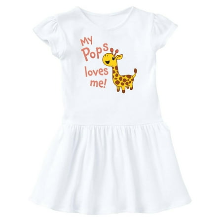 

Inktastic My Pops Loves me- cute giraffe Gift Toddler Girl Dress