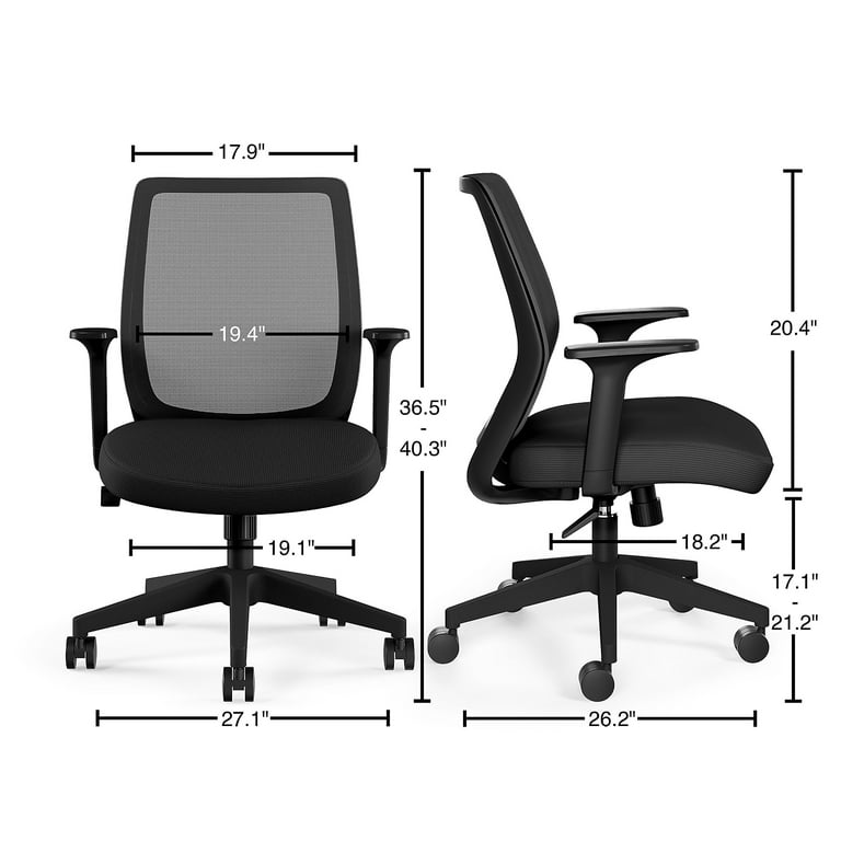 Union & Scale Black Mesh Back Fabric Task Chair with Office
