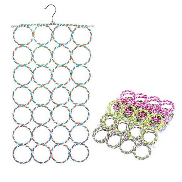 28 circles random colors (A) $28 circle scarf rack tie scarf circle rack display rack hook rattan paper rattan hanger color optional wholesale