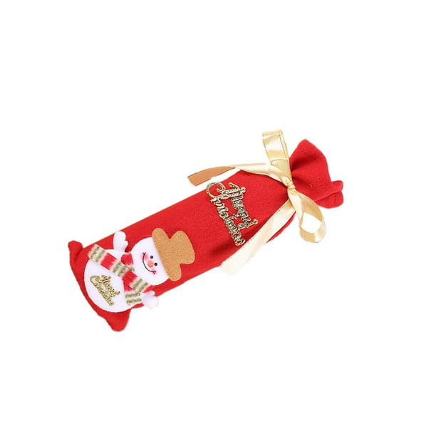 Funda de encaje para botella de vino de Navidad, funda protectora de Papá Noel, cerveza de Navidad, botella de vino, ropa de lana, bolsa para Kits de decoración para fiestas Muñeco de nieve Toystoory HA068786-02