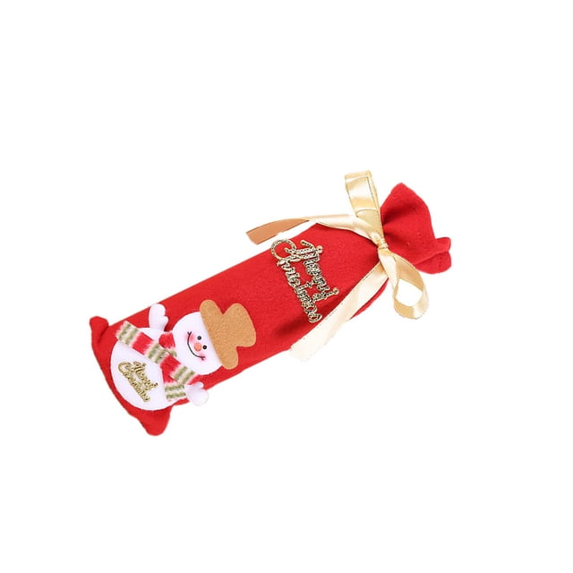 Funda de encaje para botella de vino de Navidad, funda protectora de Papá Noel, cerveza de Navidad, botella de vino, ropa de lana, bolsa para Kits de decoración para fiestas Muñeco de nieve Inteprter HA068786-02