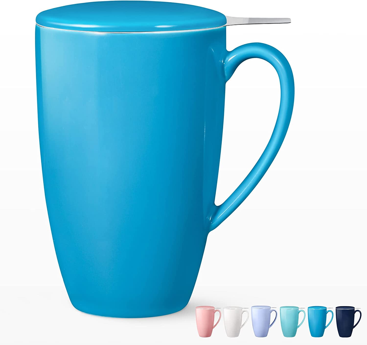 WhizMax 16 OZ Tea Mug with Infuser and Lid, Tea Infuser Mug with Handle