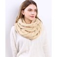 thumbnail image 5 of Bufanda infinita de punto para mujer Bufanda acanalada gruesa de moda cálida con lazo circular oso de fresa Electrónica, 5 of 5