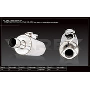 XForce VMK15-250 Varex Universal 6" Diameter Round Muffler, 15" Body Length, 2.5" Flanged Inlet, 2.5" Single Wall Tip