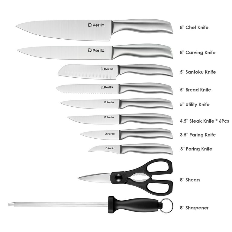 DEIK 16 pieces knife set, Stainless Steel