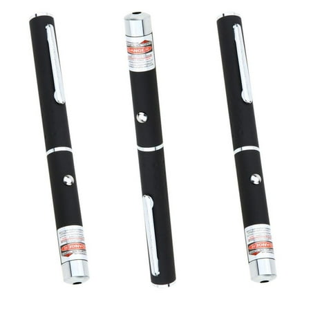 3x - 5 Miles 532nm Green Laser Pointer Pen Mid-open Visible Beam Light Ray Office [Pack of