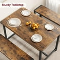 thumbnail image 6 of Huisuilinss 3 Piece Dining Table Set For 4,Dining Room Table Set,Kitchen Table With Benches,Rectangular Kitchen Table Set With 2 Metal Wood Benches For Small Space Apartment Dinette, 6 of 9