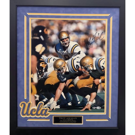 Troy Aikman Autographed Hand Signed Custom Framed 16x20 UCLA Bruins Photo - JSA COA