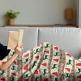 thumbnail image 3 of Nordic Soft Flannel Fleece Throw Blanket, Pixel Art Inspirations Christmas Ornamental December Reindeers Vintage, Cozy Plush for Indoor and Outdoor Use, 60" x 80", Emerald Beige Scarlet, by Ambesonne, 3 of 5