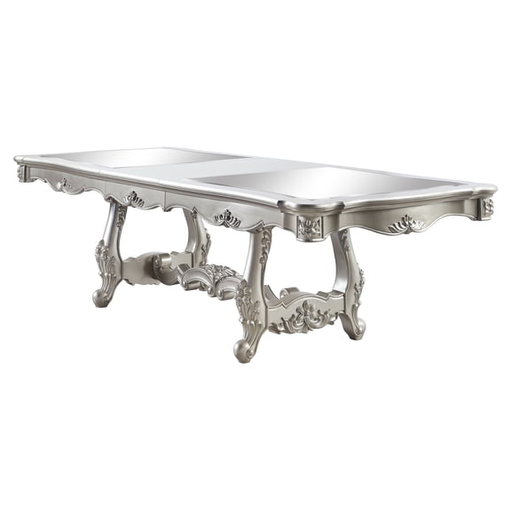 Acme Bently Double Pedestal Base Dining Table in Champagne Indoor