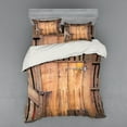 thumbnail image 2 of Ambesonne Rustic Bedding Set 3 Pcs, Dated Door Barn House, Twin XL, Chocolate, 2 of 3