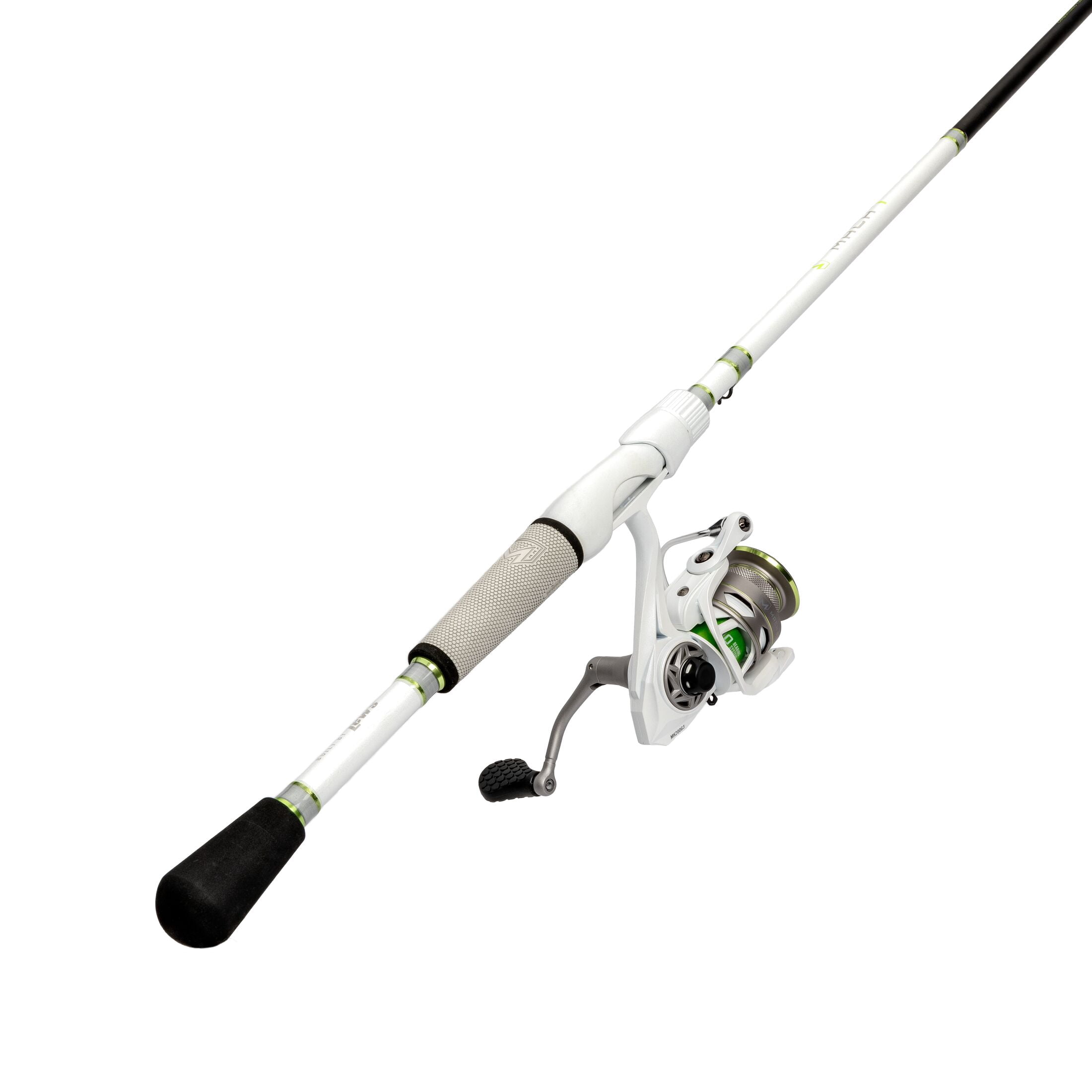 Lew’s MACH 1 Spinning Reel and Fishing Rod Combo, 6-Foot 9-Inch, 1-Piece IM7 Graphite Rod, Medium-Light Power, Fast Action, Size 200 Reel, 9+1 Bearings, 6.2:1 Gear Ratio, White/Black/Gray/Green