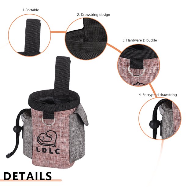 Pet Training Reward Snack Bag con cinturón ajustable Dog Treat Bag (rosa claro) Ndcxsfigh Libre de BPA
