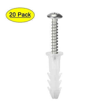 6mmx26mm Expansion Pipe with Screws Plastic Translucent 20 Pack