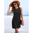 thumbnail image 3 of ANRABESS Swimsuit Coverup for Women Beach Cover Up 2026 Summer Dresses Loose Eyelet Sleeveless Bathing Suit Cover Ups for Swimwear Vacation Sundresses Tank Dresses Black M, 3 of 9