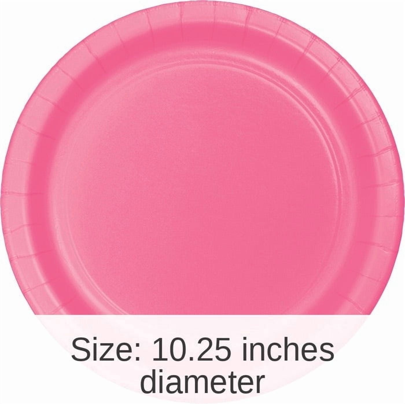 240/Case Bulk Candy Pink Sturdy Style Paper Banquet Plates 10.25 inch