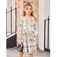 thumbnail image 5 of Arshiner Girls Long Sleeve Dresses Button Down Midi Dress with Pockets, 5 of 6