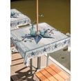 thumbnail image 2 of Outdoor Tablecloth with Umbrella Hole for Patio/Picnic/Party/Camping, Texas Star Blue Waterproof Table Cloth Square Cover Washable, Farmhouse Country Branches Wooden Grain (60"x 60"), 2 of 8