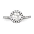 thumbnail image 4 of Solid 14k White Gold Round Halo Diamond Side-Stones with CZ Cubic Zirconia Center Stone Engagement Ring Size 8.5, 4 of 8