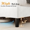 thumbnail image 4 of Merluxy King Bed Frame with Charging Station and Storage Headboard,Corduroy,Adult,White, 4 of 9