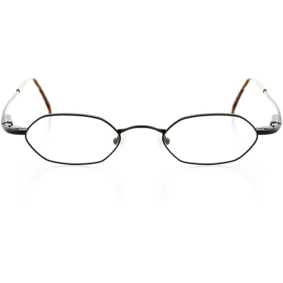 Unisex Optical Eyewear - Oval Shape, Metal Half Rim, Matte Black