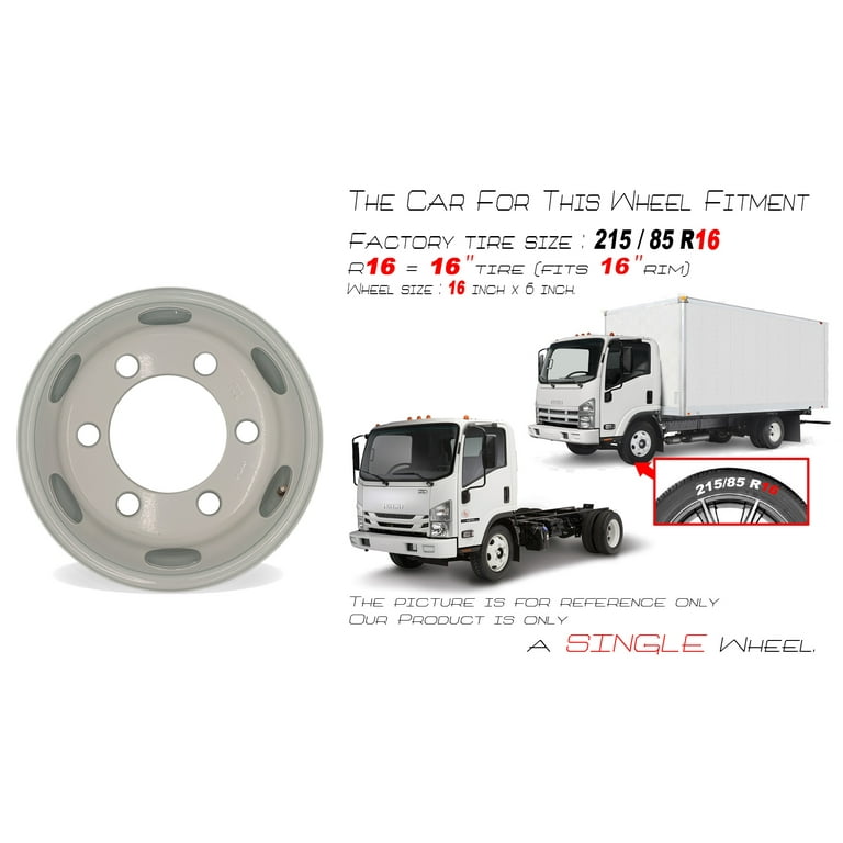 Velospinner White Steel Wheel 16x6 for ISUZU NPR NPR-HD NQR