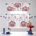thumbnail image 3 of Independence Day Kitchen Curtains Valances 3 Piece Set, Watercolor U.S. Flag Graffiti Fireworks Flowers Rod Pocket Tier Curtain and Valance Drapes for Small Window 24 Inch Length for Bedroom Cafe, 3 of 9