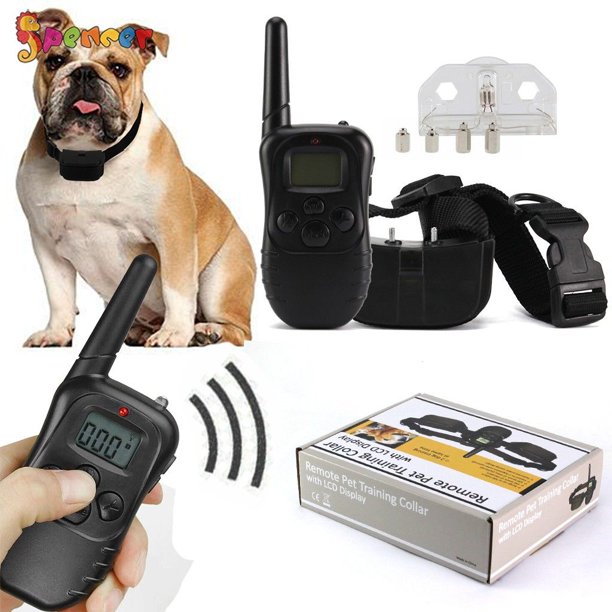 Spencer Remote Dog Training Collar 328 Yard Rechargeable Rainproof LCD