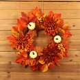 thumbnail image 6 of Halloween Fall Wreaths for Front Door - Maple Leaves Pumpkins - Fall Wreaths Artificial Wreath Decorations for Indoor Outdoor Thanksgiving Halloween Fall Decorations for Home, 6 of 9