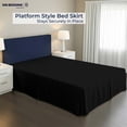 thumbnail image 2 of SGI bedding 15 inch Drop Bed Skirt Queen Size Platform Style, Classic Tailored Look, Elegant Pleated Style Dust Ruffle, Split Corners, Wrinkle Resistant Microfiber - Black, 2 of 8