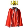 thumbnail image 1 of King Robe Costume Medieval Prince King Costume Cape (CapeCrown) Rojo MFZFUKR WRLF-662, 1 of 3