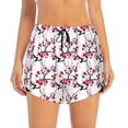 thumbnail image 2 of Vsdgher Cherry Blossoms Print Women's Running Double Layer Shorts High Waisted with Pockets Elastic Yoga Workout Athletic Gym Sports, 2 of 8